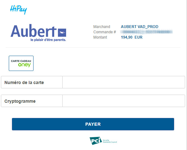 paiement par carte cadeau
