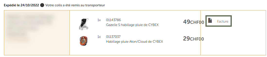 consulter votre facture après une commande validée sur le site aubert.com