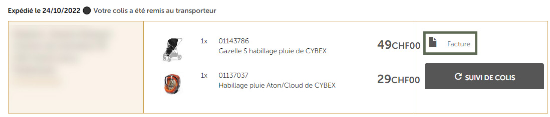 Le suivi de colis sur le site aubert.com