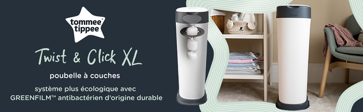 TOMMEE TIPPEE Twist and Click Poubelle à Couches de Taille XL
