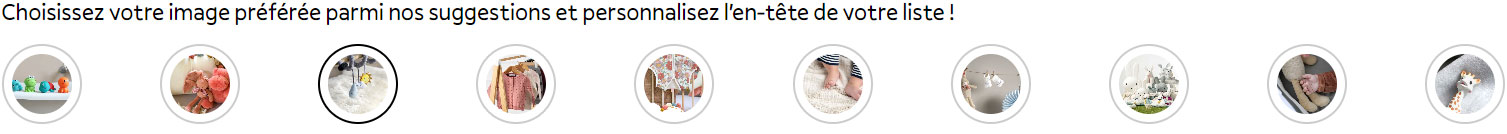 Modifier la couverture de votre liste de naissance