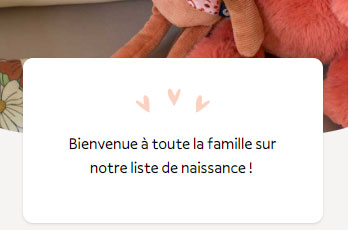 Aperçu du mot de bienvenue sur votre liste de naissance