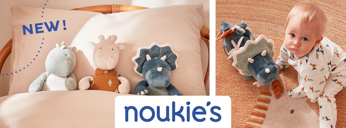 Noukie's Doudou Dino Ops Veloudoux Bleu 1 Pièce