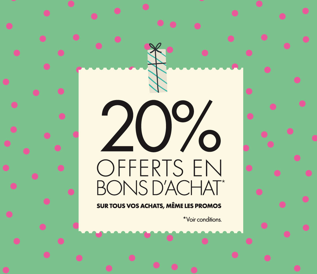 20% offerrs en bons d'achat sur Aubert !