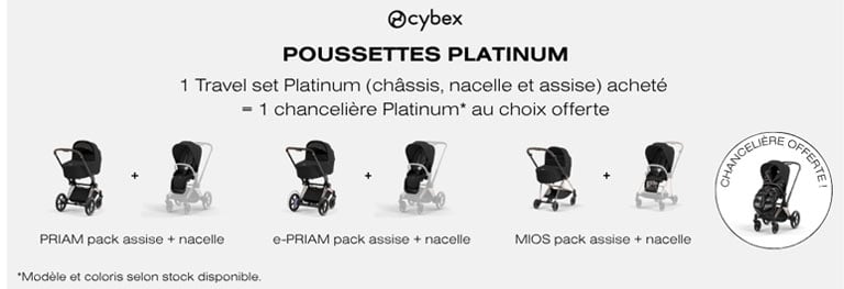 Offre Cybex Platinum : 1 chancelière offerte* !
