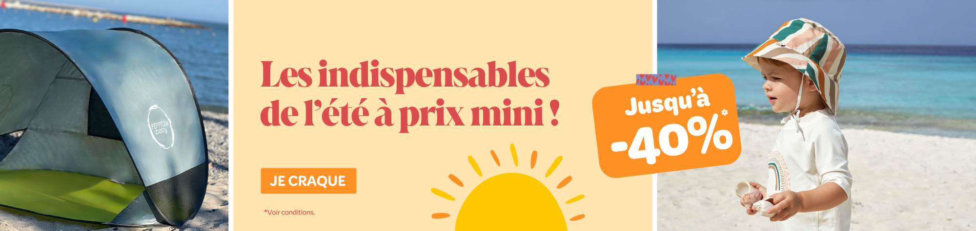 Jusqu'à -40% sur les indispensables de l'été !