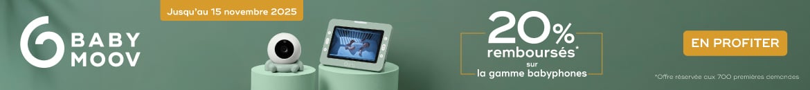 Offre Babymoov : 20% remboursés sur l'achat d'un babyphone audio ou vidéo