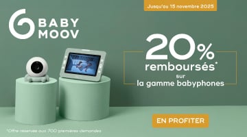 Offre Babymoov : 20% remboursés sur l'achat d'un babyphone audio ou vidéo