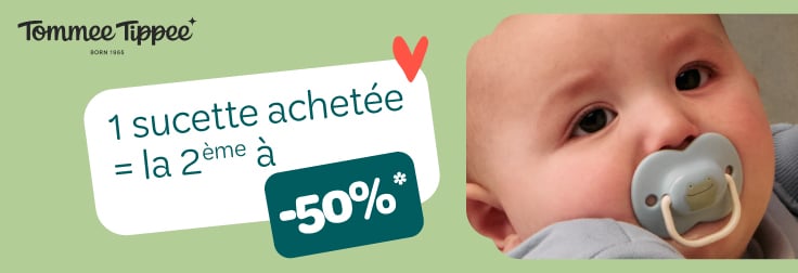 Le deuxième pack de sucettes est à -50% parmi une sélection
