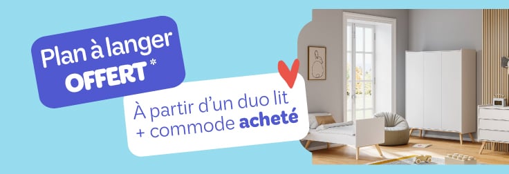 Duo lit + commode acheté = plan à langer offert