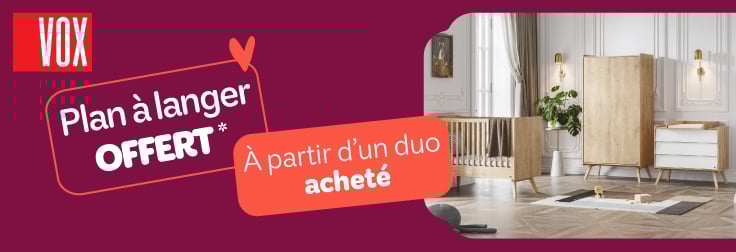 Duo lit + commode acheté = plan à langer offert