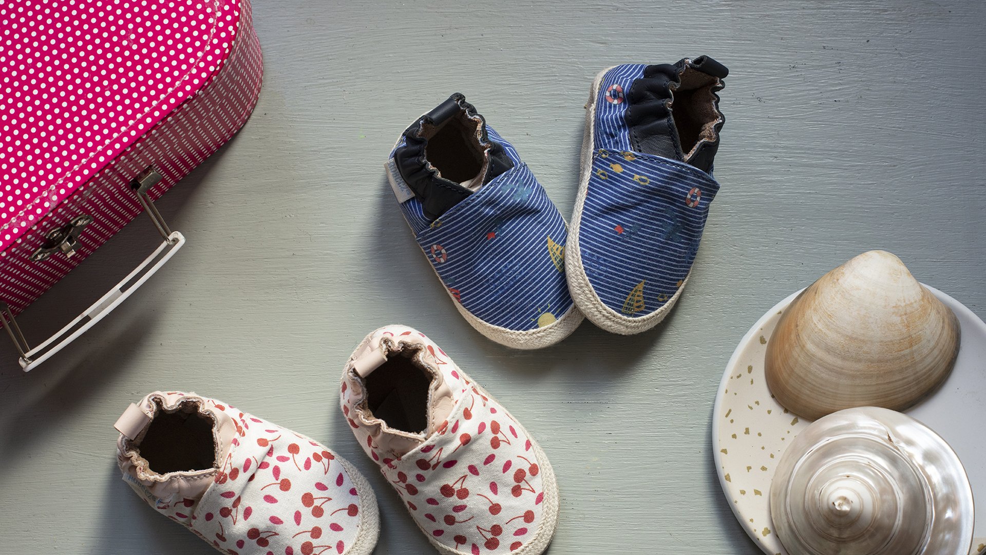 Chaussons chaussettes rayées ours grises garçon